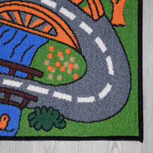 Load image into Gallery viewer, Ottomanson Jenny Collection Grey Base with Multi Colors Kids Children's Educational Road Traffic System Design(Non-Slip) Area Rug, 8'2" X 9'10", Multicolor