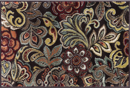 Emmalyn Transitional Floral Navy Rectangle Area Rug, 9' x 12.6'