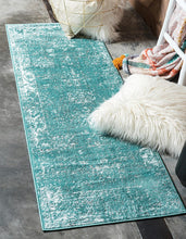 Load image into Gallery viewer, Unique Loom 3134066 Area Rug, 2' x 7' Runner, Light Blue