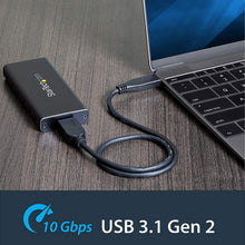 Load image into Gallery viewer, StarTech SM21BMU31C3 .com M.2 to SATA SSD Enclosure - USB 3.1 10Gbps w/USB-C Cable - External M.2 SSD Enclosure for USB-C Enabled Host - Aluminum