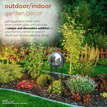 Load image into Gallery viewer, Alpine Corporation GLB292SL Garden, Lawn, Yard, Silver Alpine Glass Gazing Globe, Outdoor Festive Holiday Décor f