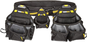 ToughBuilt - Tool Belt Set - Includes Pouches, Padded Belt, Heavy Duty, Deluxe Organizer Premium Quality, Durable Pockets, Pry Bar/Hammer Loop, Patented ClipTech Hubs