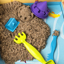 Load image into Gallery viewer, Kinetic Sand, Beach Day Fun Playset with Castle Molds, Tools, and 12 oz. of Kinetic Sand for Ages 3 and Up