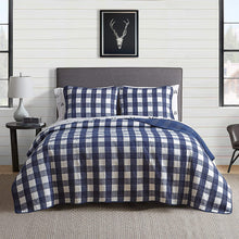 Load image into Gallery viewer, Eddie Bauer Lake House Plaid Quilt Set, Full/Queen, Blue