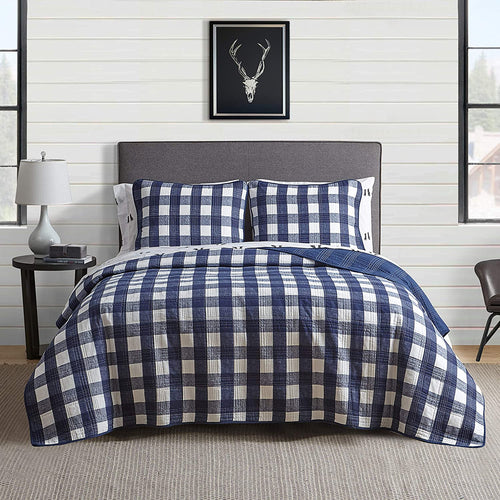 Eddie Bauer Lake House Plaid Quilt Set, Full/Queen, Blue