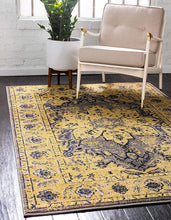 Load image into Gallery viewer, Unique Loom Medici Collection Floral Distressed Traditional Gray Area Rug