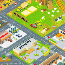 Load image into Gallery viewer, KC CUBS Playtime Collection Country Farm Road Map with Construction Site Educational Learning Area Rug Carpet for Kids and Children Bedroom and Playroom