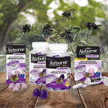 Load image into Gallery viewer, Elderberry 300mg (per serving) + Vitamin C &amp; Zinc - Airborne Gummies (60 Count in a Bottle), Gluten-Free Immune Support Supplement With Vitamins C, D &amp; E, No Artificial Sweeteners &amp; No Color Added