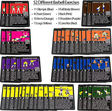 Load image into Gallery viewer, Stack 52 Barbell Exercise Cards. Weight Lifting Playing Card Game. Video Instructions Included. Bodybuilding, Strength Training, and Crossfit Workouts. Home Gym Fitness Program.