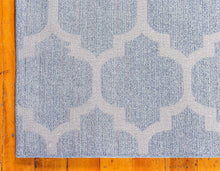 Load image into Gallery viewer, Unique Loom Trellis Collection Moroccan Lattice Light Blue Area Rug (5' x 8')