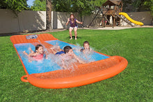 Load image into Gallery viewer, Bestway H2OGO! Triple Inflatable Water Slide | Includes Speed Ramp &amp; Splash Landing | Great Outdoor Summer Toy for Family Fun