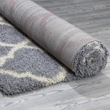 Load image into Gallery viewer, Shaggy Collection Trellis Design Area Rug