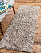 Load image into Gallery viewer, Unique Loom Solo Solid Shag Collection Modern Plush Taffy Pink Runner Rug (3' x 10')