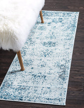 Load image into Gallery viewer, Unique Loom 3134066 Area Rug, 2' x 7' Runner, Light Blue