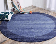 Load image into Gallery viewer, Unique Loom Del Mar Collection Contemporary Transitional Navy Blue Round Rug (8' x 8')