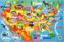 Load image into Gallery viewer, KC CUBS KCP010023-8X10 Playtime Collection USA United States Map Educational Learning &amp; Game Area Rug Carpet for Kids and Children Bedrooms and Playroom (8'2" x 9'10")