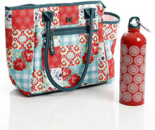 Load image into Gallery viewer, The Pioneer Woman Patchwork Lunch Tote w/ Hydration Bottle