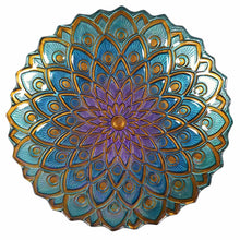 Load image into Gallery viewer, Peaktop Outdoor Solar Bird Bath Mosaic Flower Fusion Glass, 21.2" Height, Blue/Purple