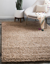 Load image into Gallery viewer, Unique Loom Solo Solid Shag Collection Modern Plush Taffy Pink Runner Rug (3' x 10')