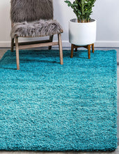 Load image into Gallery viewer, Unique Loom Solo Solid Shag Collection Modern Plush Taffy Pink Runner Rug (3' x 10')