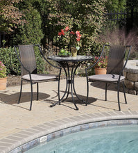 Load image into Gallery viewer, Home Styles Small Outdoor Bistro Table with Marble Tiles Design Table Top Constructed From Powder Coated Steel