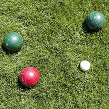 Load image into Gallery viewer, Bocce Ball Set- Outdoor Family Bocce Game for Backyard, Lawn, Beach &amp; More- 4 Red &amp; 4 Green Balls, Pallino &amp; Carrying Case