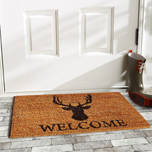 Load image into Gallery viewer, Calloway Mills Deer Welcome Doormat, Natural/Black