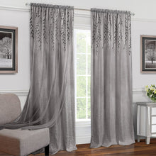 Load image into Gallery viewer, Achim Home Furnishings Willow Rod Pocket Window Curtain Panel, 42&quot; x 63&quot;, Grey