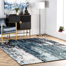 Load image into Gallery viewer, nuLOOM Haydee Abstract Area Rug, 4' x 6', Blue
