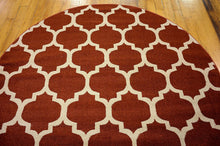Load image into Gallery viewer, Unique Loom Trellis Collection Moroccan Lattice Red Round Rug (6' 0 x 6' 0)