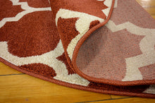 Load image into Gallery viewer, Unique Loom Trellis Collection Moroccan Lattice Red Round Rug (6' 0 x 6' 0)