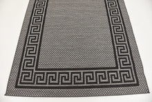 Load image into Gallery viewer, Casual Greek Key Transitional Indoor and Outdoor Flatweave Area Rug