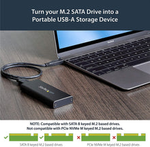Load image into Gallery viewer, StarTech SM21BMU31C3 .com M.2 to SATA SSD Enclosure - USB 3.1 10Gbps w/USB-C Cable - External M.2 SSD Enclosure for USB-C Enabled Host - Aluminum