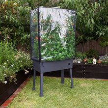 Load image into Gallery viewer, Patio Ideas - 15.75" x 31.5" x 63" Self-Watering Elevated Planter with Trellis Frame and Greenhouse Cover