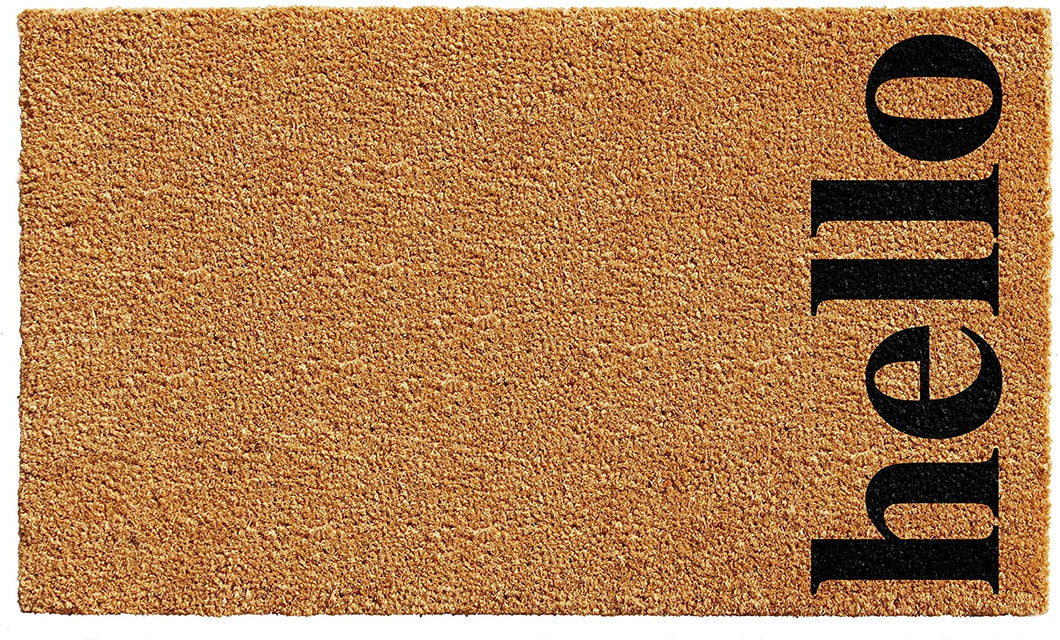 Calloway Mills 102611729NBB Vertical Hello Doormat, Natural, Black