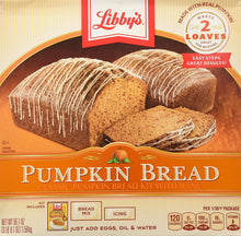 Load image into Gallery viewer, Libby's All Natural Pumpkin Bread Kit with Icing - Makes 2 Loaves