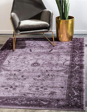 Load image into Gallery viewer, Unique Loom La Jolla Collection Tone-on-Tone Traditional Purple Area Rug (7' 0 x 10' 0)