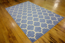 Load image into Gallery viewer, Unique Loom Trellis Collection Moroccan Lattice Light Blue Area Rug (5' x 8')