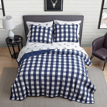 Load image into Gallery viewer, Eddie Bauer Lake House Plaid Quilt Set, Full/Queen, Blue