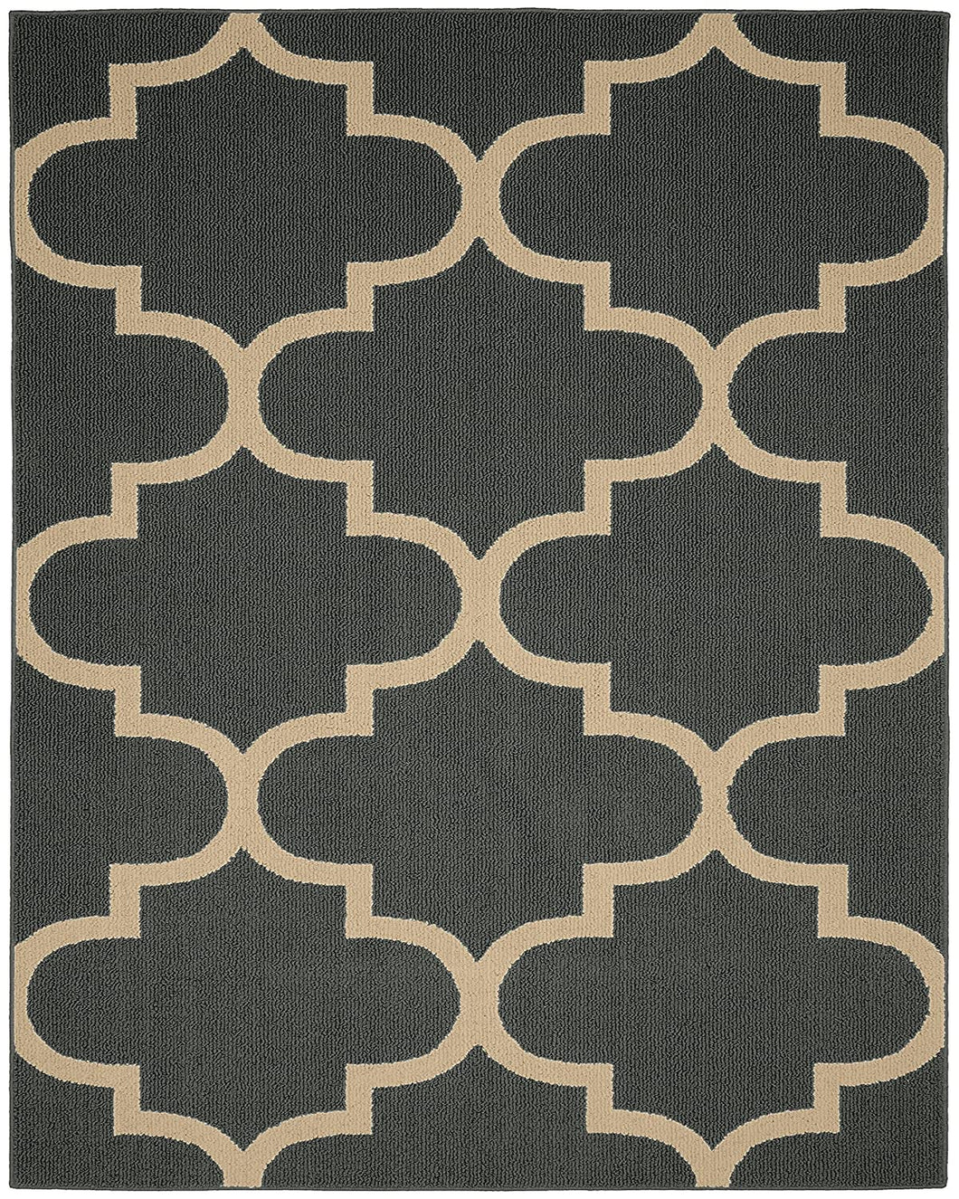 Garland Rug Large Quatrefoil Area Rug, 8 x 10, Cinder/Tan