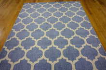 Load image into Gallery viewer, Unique Loom Trellis Collection Moroccan Lattice Light Blue Area Rug (5' x 8')