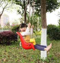 Load image into Gallery viewer, PLAYBERG Red Plastic Baby and Toddler Swing Seat with Hanging Ropes