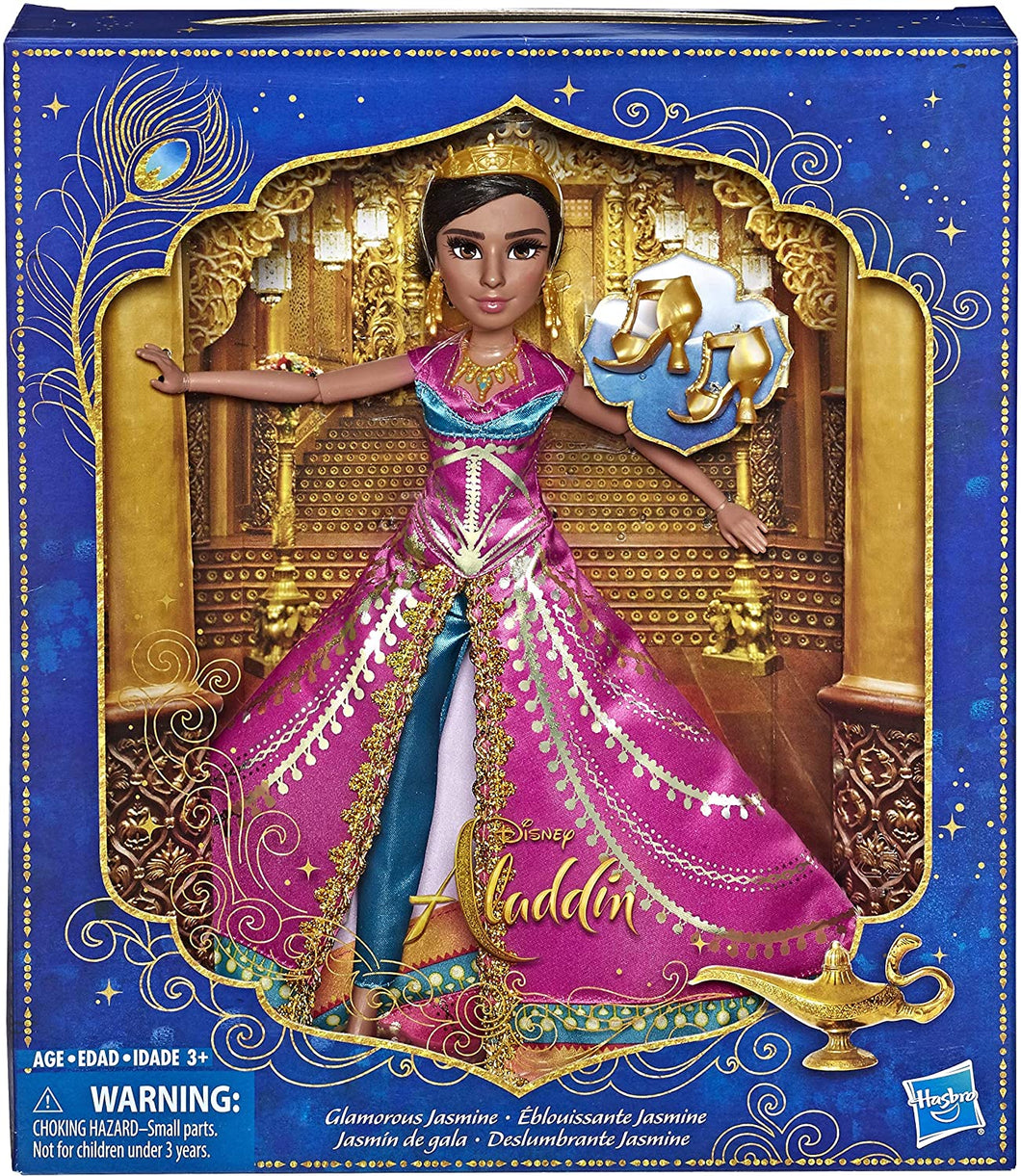 Disney Aladdin Glamorous Jasmine Deluxe Fashion Doll with Gown, Shoes, & Accessories, Inspired by Disney's Live-Action Movie, Toy for Kids & Collectors