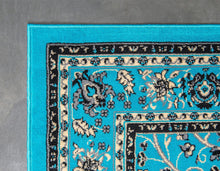 Load image into Gallery viewer, Unique Loom Kashan Collection Traditional Floral Overall Pattern with Border Black Area Rug