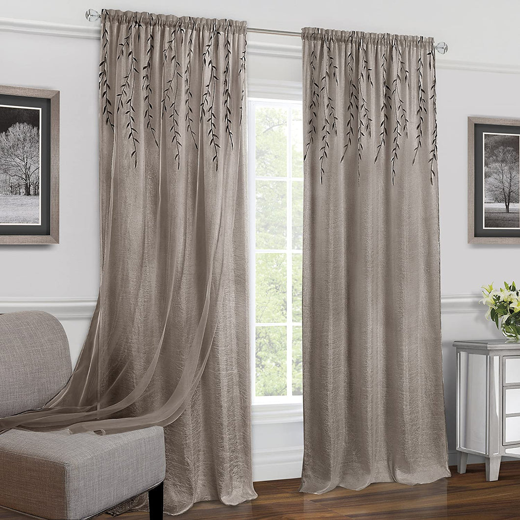 Achim Home Furnishings Willow Rod Pocket Window Curtain Panel, 42
