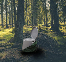 Load image into Gallery viewer, PLAYBERG Portable Travel Toilet for Camping and Hiking (Toilet with Case), Gray, 17" W x 16" D x 14" H