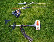 Load image into Gallery viewer, 26CC 2 Cycle 4 in 1 Multi Tool with Grass Trimmer Attachment, Hedge Trimmer Attachment , Pole Saw Attachment and Brush Cutter Blade with Bonus Harness