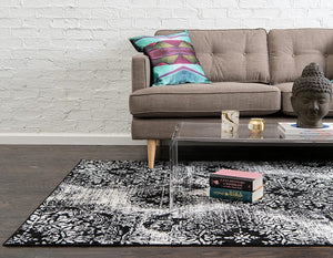 Unique Loom 3138665 Area Rug, 4' x 6' Rectangle, Black
