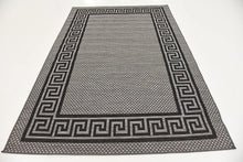 Load image into Gallery viewer, Casual Greek Key Transitional Indoor and Outdoor Flatweave Area Rug