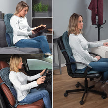 Load image into Gallery viewer, Wahl Heated Lumbar Massage Therapeutic Home &amp; Auto Cushion 04230 Back Massager for Home, Office and Auto Use
